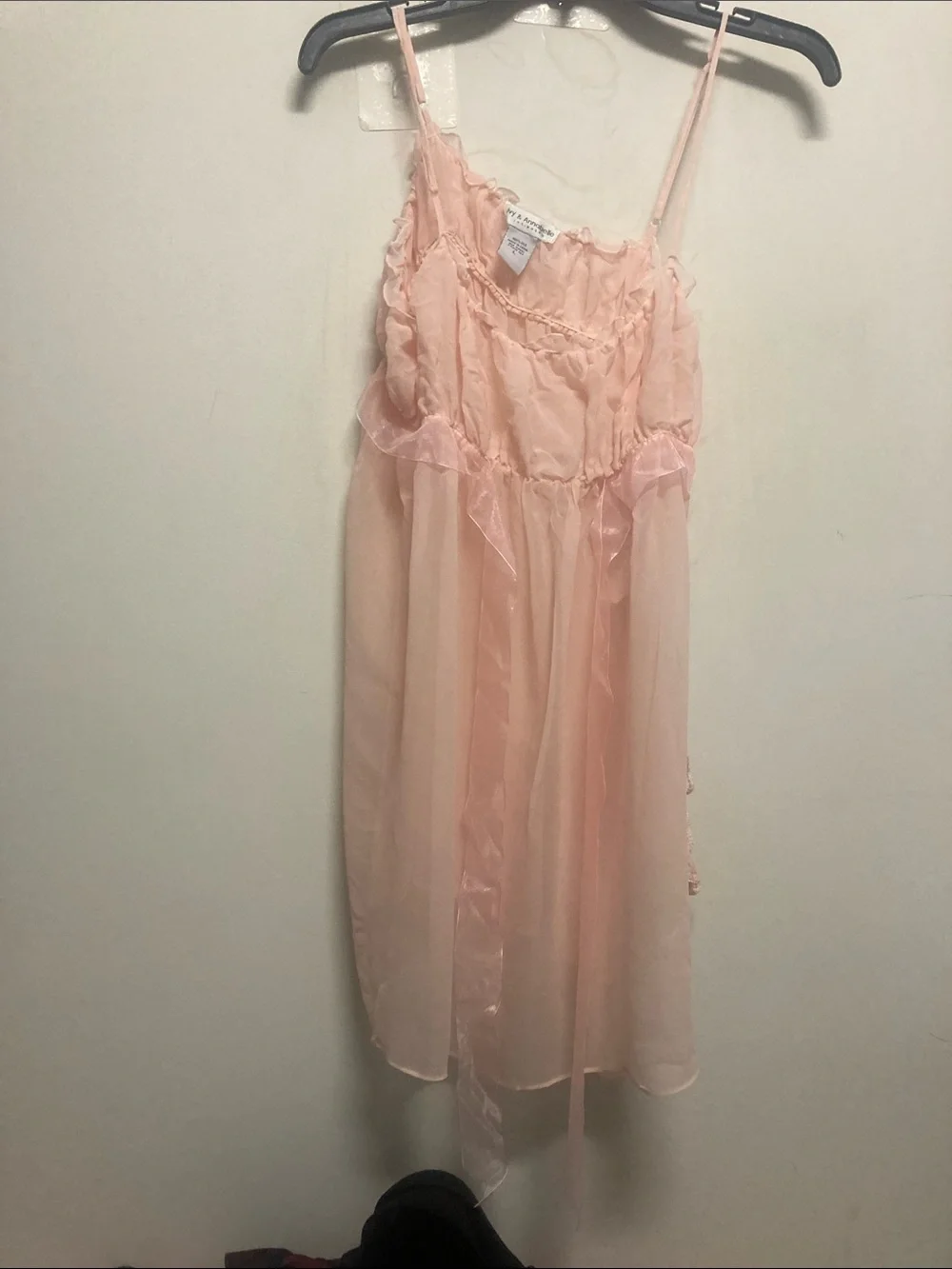 IVY & ANNABELLE/Sheer Ruffle Chemise Nightgown in Light Pink